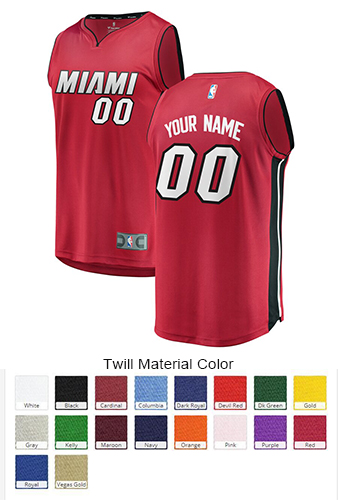 Miami Heat Custom Letter and Number Kits for Statement Jersey Material Twill